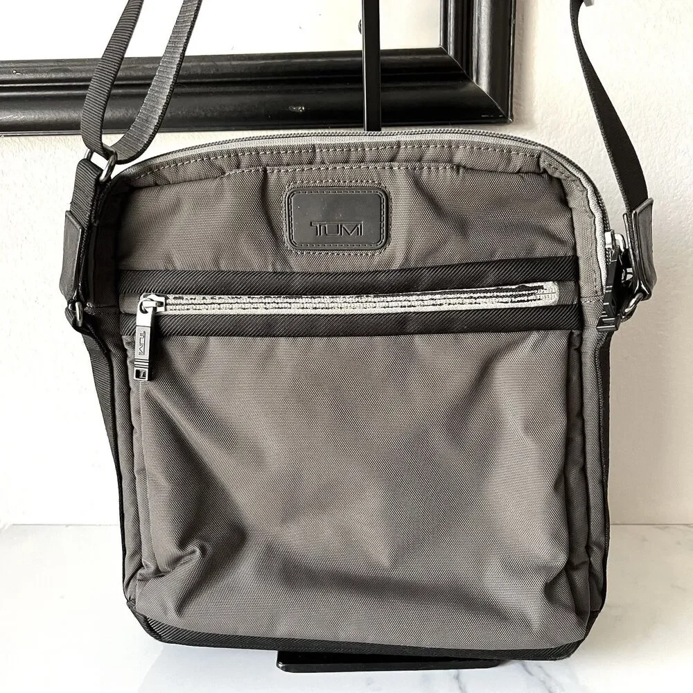 Tumi Men’s Small Nylon Crossbody Bag Grey